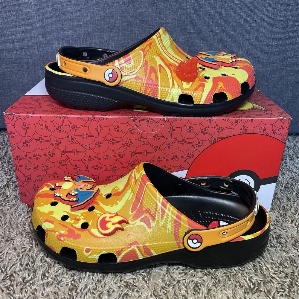 Pokémon x Crocs Charizard Classic Clog Men's Size 9 Fire Orange NEW IN BOX